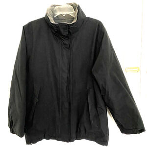 LANDS' END HOODED FLEECED LINED RAIN COAT YOUTH/ BOY SIZE 14 - 16